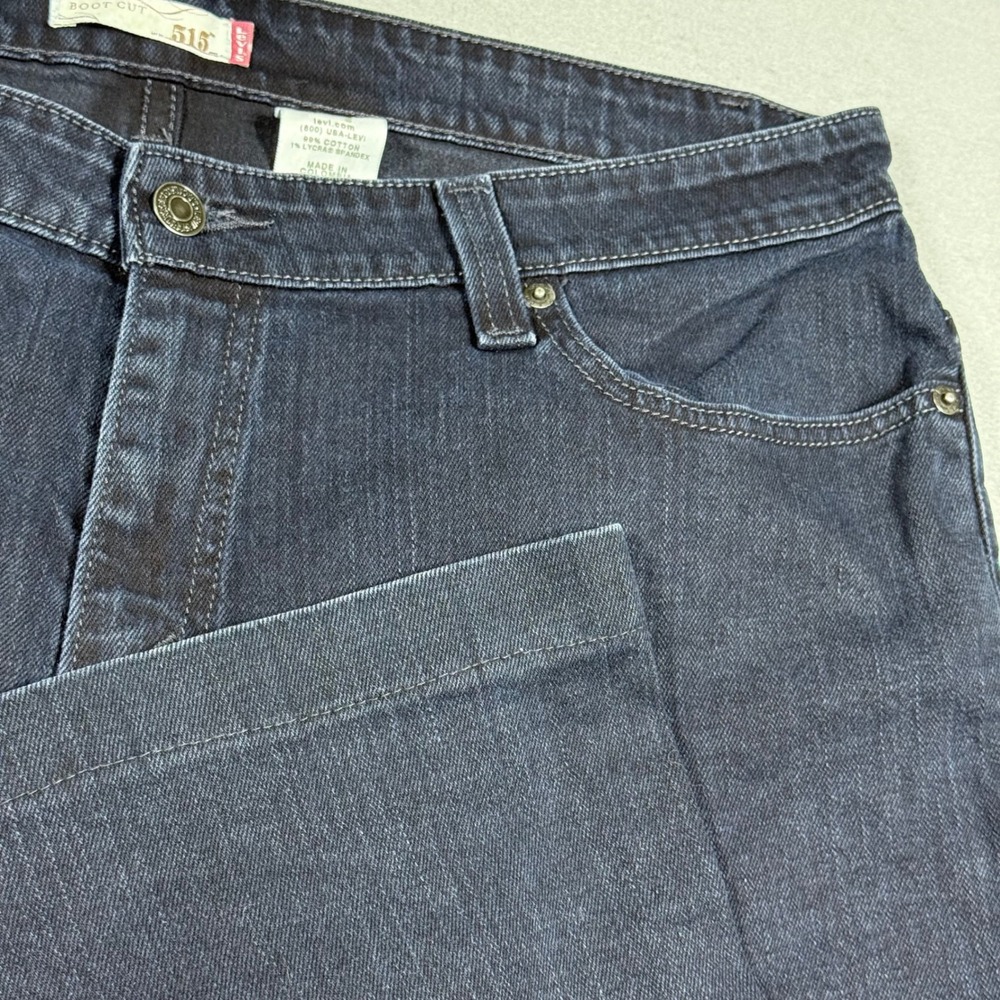 Levis 515 Bootcut Jeans Dark Wash Indigo Stretch Denim Womens Plus Size 20S